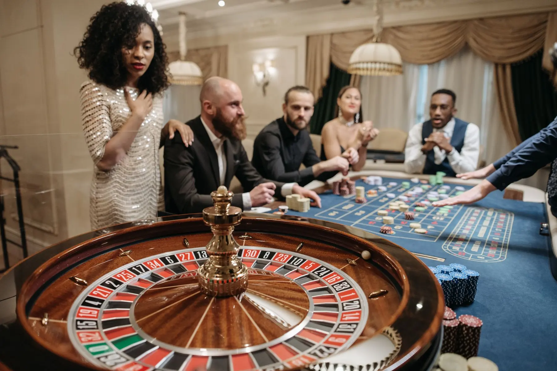 A physical gaming floor at the heart of the resort